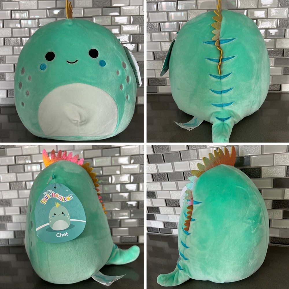 Original Squishmallows CHET The Teal Iguana / 8” / Iridescent / BRAND NEW